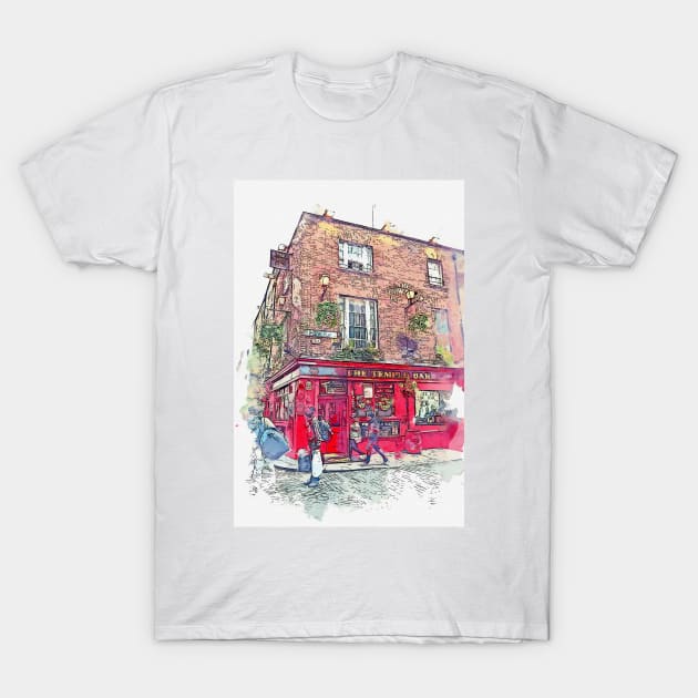 Dublin, The Temple Bar T-Shirt by jngraphs